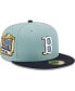 ფოტო #2 პროდუქტის Men's Light Blue, Navy Boston Red Sox Beach Kiss 59FIFTY Fitted Hat