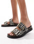 Фото #2 товара Pull&Bear flatform sandals in zebra print