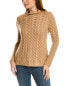 Hannah Rose Simone Cable Funnel Neck Wool & Cashmere-Blend Sweater Women's Brown