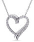 Created White Sapphire (3/4 ct. t.w.) Sterling Silver, Heart Necklace