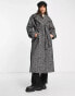 Фото #8 товара ASOS DESIGN Tall smart herringbone belted coat in black and white