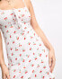 Wednesday's Girl cherry print mini cami dress in white