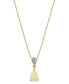 ფოტო #1 პროდუქტის Opal (3/8 ct. t.w.) & Diamond Accent 18" Pendant Necklace in 14k Gold