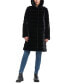 Women's Grooved Faux-Fur Hooded Coat