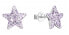 Silver earrings Stars with crystals Preciosa 31312.3 violet