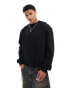 ASOS DESIGN premium heavyweight boxy oversized sweatshirt 400gsm in black