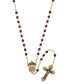 14K Gold-Tone Red Bead and Enamel "King of Kings" Rosary