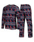 ფოტო #1 პროდუქტის Men's Navy Ole Miss Rebels Swivel Long Sleeve T-shirt and Pants Sleep Set