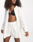 ASOS DESIGN cotton textured beach shirt co-ord in white Белый, 34 - фото #1