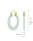 Фото #4 товара Light Green Natural Jade Green Round Bamboo Jade Hoop Earrings For Women Gold Plated Sterling Silver 1.2 Inch Diameter