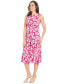 ფოტო #2 პროდუქტის Petite Floral-Print Jewel-Neck Midi Dress