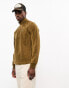 Lyle & Scott icon logo quarter zip sweatshirt in camel