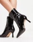 Фото #4 товара & Other Stories patent leather pointed toe stiletto boots in black