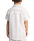 Big Boys Striped Smile-Print Button-Down Shirt