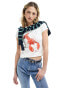 Фото #1 товара ASOS DESIGN baby tee with lobster graphic in cream