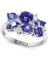 ფოტო #1 პროდუქტის EFFY® Tanzanite (2-1/6 ct. t.w.) & Diamond (1/5 ct. t.w.) Mixed Cut Cluster Ring in 14k White Gold