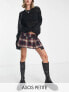 Фото #1 товара ASOS DESIGN Petite mini kilt skirt in burgundy check