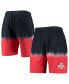 Фото #2 товара Men's Black, Scarlet Ohio State Buckeyes Tie-Dye Shorts