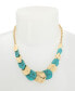 Turquoise Patina Petal Layered Bib Necklace