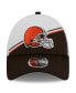 Фото #2 товара Men's White, Brown Cleveland Browns 2023 Sideline 9FORTY Adjustable Hat