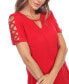 Women's Keyhole Neck Cutout Short Sleeve Top