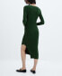 ფოტო #3 პროდუქტის Women's Ribbed V-Neck Dress