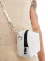 ASOS DESIGN cross body camera bag with pearl strap in light grey