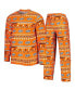 ფოტო #1 პროდუქტის Men's Orange Oklahoma State Cowboys Swivel Long Sleeve T-shirt and Pants Sleep Set