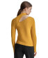 ფოტო #4 პროდუქტის Women's Ribbed Cutout Mock Neck Sweater