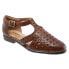 Trotters Leatha Open T1908-226 Womens Brown Narrow Strap Sandals Shoes