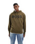 BOSS Orange WeBasic logo hoodie in khaki Offenes Grün, 5XL - фото #1