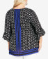 ფოტო #3 პროდუქტის Plus Size Strike A Pose Tunic V-neck Top