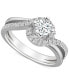 ფოტო #1 პროდუქტის Diamond Swirl Halo Engagement Ring (3/4 ct. t.w.) in 14k White, Yellow or Rose Gold