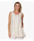 Фото #1 товара Women's Linen Sleeveless Striped A-Line Santorini Top