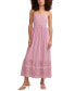 ფოტო #1 პროდუქტის Women's Cotton Cutwork Sleeveless Maxi Dress