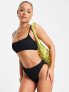 Фото #4 товара South Beach exclusive mix and match crinkle high waist bikini bottom in black