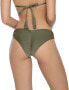 PQ Swim 285392 Womens Basic Ruched Teeny Bikini Bottom, Green, Size LG
