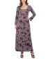 Фото #1 товара Women's Long Sleeve Paisley A-Line Maxi Dress