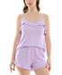 Women's 2-Pc. Printed Ruffled Short Pajamas Set