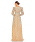Фото #5 товара Women's Sequined Wrap Over Bishop Sleeve Gown