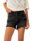 Women's Now Or Never High Rise Frayed Cotton Denim Shorts