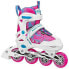 Roller Derby ION 7.2 Girls' Adjustable Inline Skate - Pink/White/Blue S
