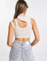 Extro & Vert asymmetric cut out crop top in ecru DE 38 - фото #2