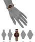 ფოტო #4 პროდუქტის Women's Three-Hand Quartz Brown and Gold-Tone Alloy Bangle Watch, 34mm
