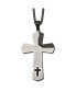 Фото #1 товара Black IP-plated Lord's Prayer Cross Pendant Curb Chain Necklace