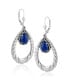 Sterling Silver and Genuine Gemstone Pear Shape Lever Back Earrings