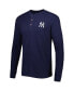 ფოტო #3 პროდუქტის Men's New York Yankees Navy Maverick Long Sleeve T-shirt