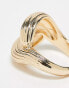 Фото #3 товара ASOS DESIGN ring with textured crossover design in gold tone