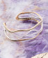 ფოტო #2 პროდუქტის Fresh Genuine Bronze and Sterling Silver Abstract Cuff Bracelet