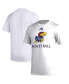 Фото #1 товара Men's White Kansas Jayhawks Fadeaway Basketball Pregame AEROREADY T-shirt